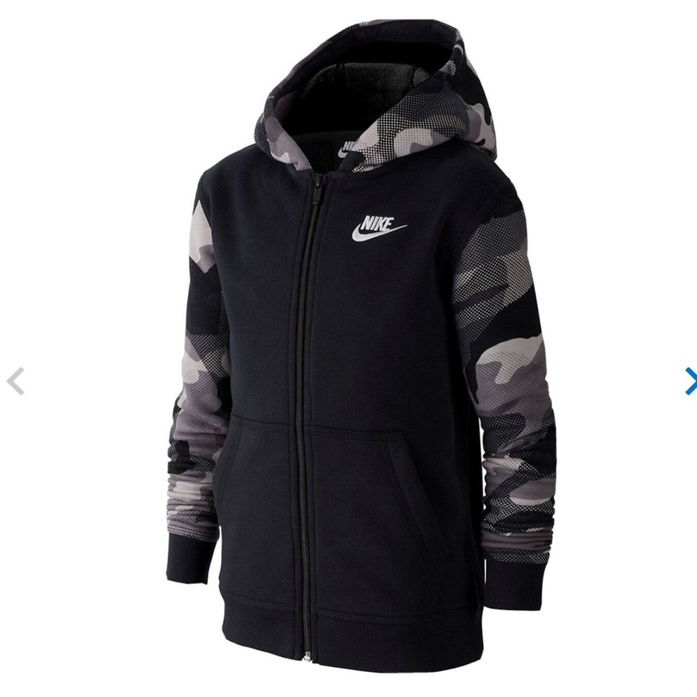 NIKE BOYS’ SIZE YSM FLEECE CAMO FULL ZIP HOODIE